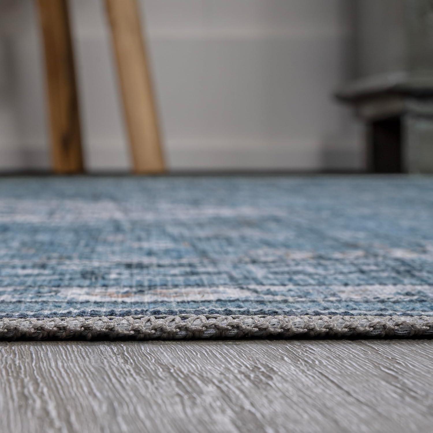 image:imageJONATHAN Y Machine Washable Indoor Area Rug 5X8 TerracottaNavy Dalyan Geometric Medallions for Living Room Bedroom Kitchen Office EasyCleaning PetFriendly NonShedding WSH101A5DalyanblueGray