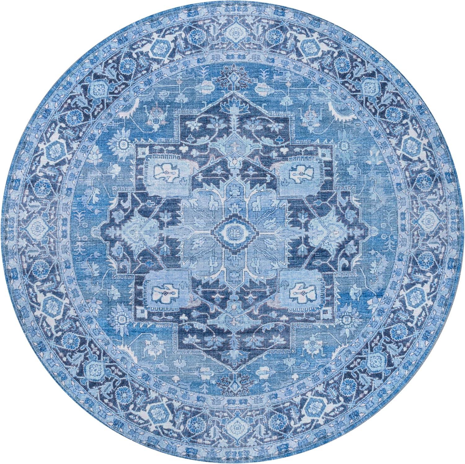 image:imageJONATHAN Y Machine Washable Indoor Area Rug 5X8 TerracottaNavy Dalyan Geometric Medallions for Living Room Bedroom Kitchen Office EasyCleaning PetFriendly NonShedding WSH101A5MarisblueNavy