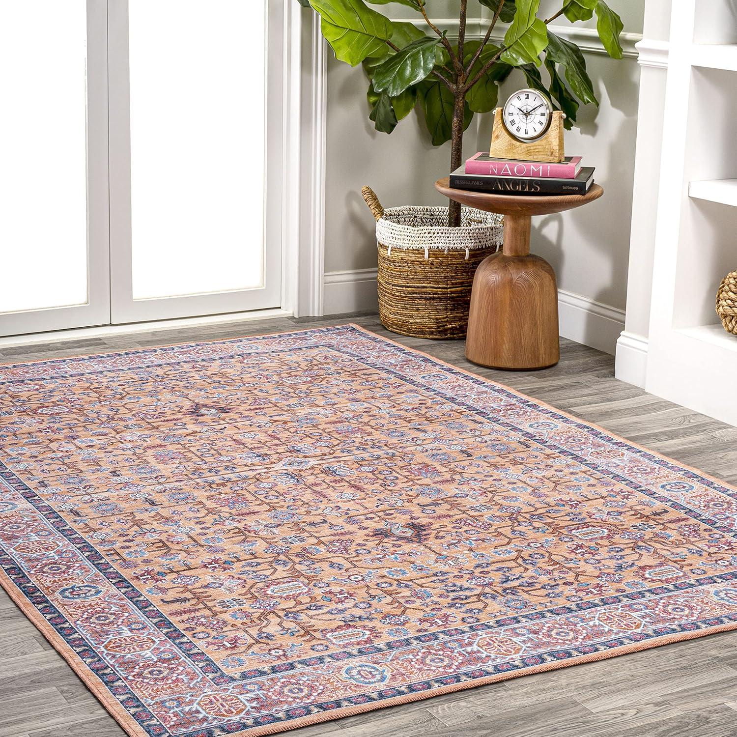 image:imageJONATHAN Y Machine Washable Multi Indoor Area Rug 5X8 ft Kemer for Living Room Bedroom Kitchen Office EasyCleaning High Traffic PetFriendly NonShedding WSH104A5