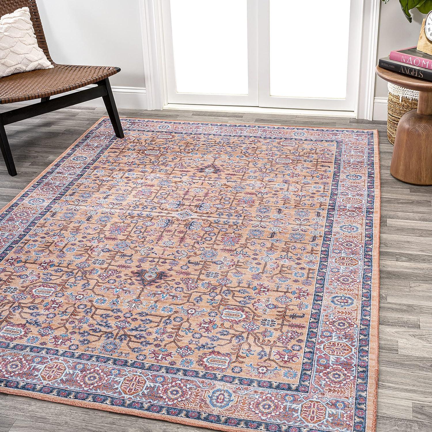 image:imageJONATHAN Y Machine Washable Multi Indoor Area Rug 5X8 ft Kemer for Living Room Bedroom Kitchen Office EasyCleaning High Traffic PetFriendly NonShedding WSH104A5