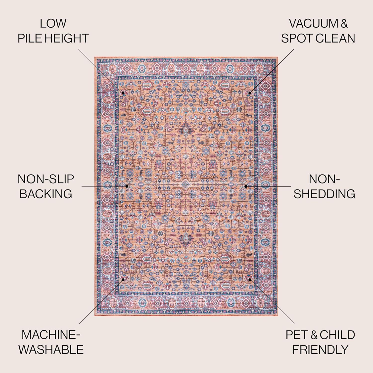 image:imageJONATHAN Y Machine Washable Multi Indoor Area Rug 5X8 ft Kemer for Living Room Bedroom Kitchen Office EasyCleaning High Traffic PetFriendly NonShedding WSH104A5