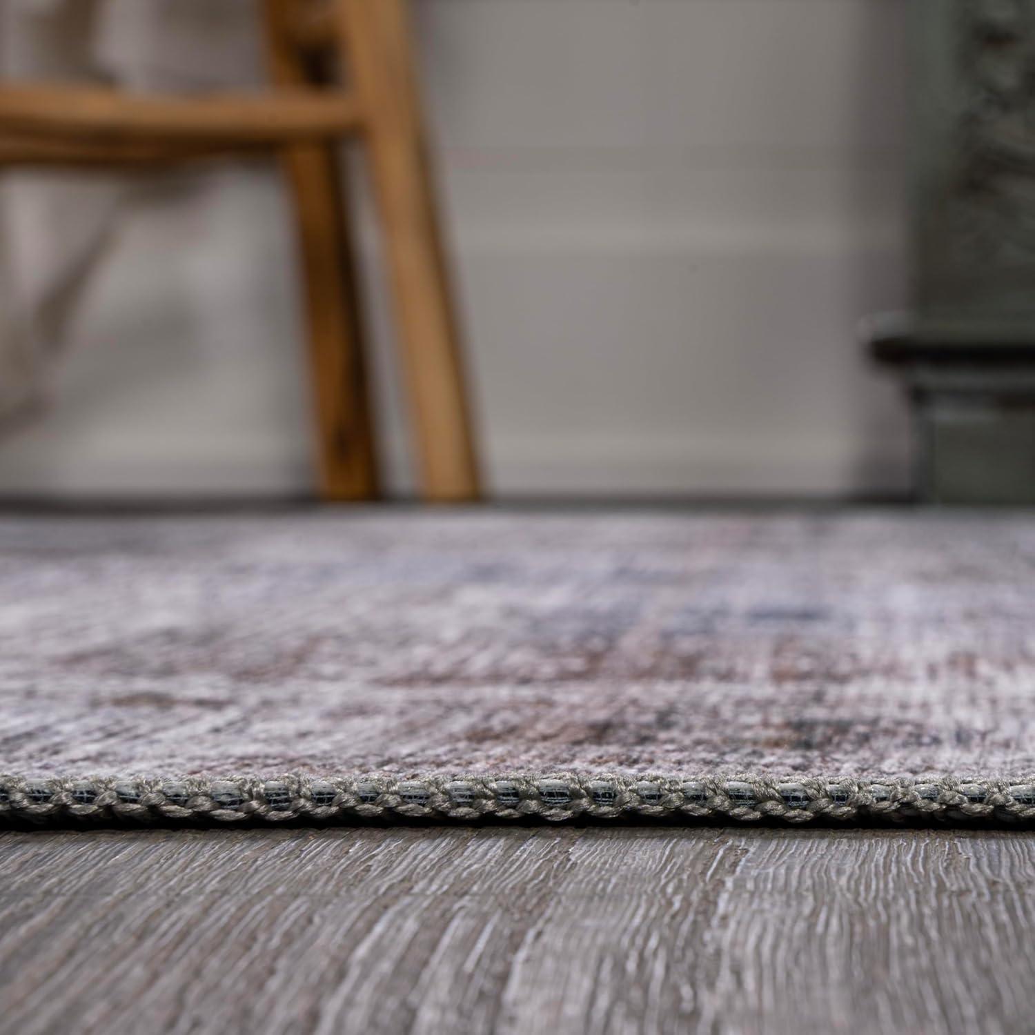 image:imageJONATHAN Y Machine Washable NavyCream Indoor Area Rug 5X8 ft Alanya Ornate Medallion for Living Room Bedroom Kitchen Office EasyCleaning High Traffic PetFriendly NonShedding WSH100A5AlanyabrownLight Gray