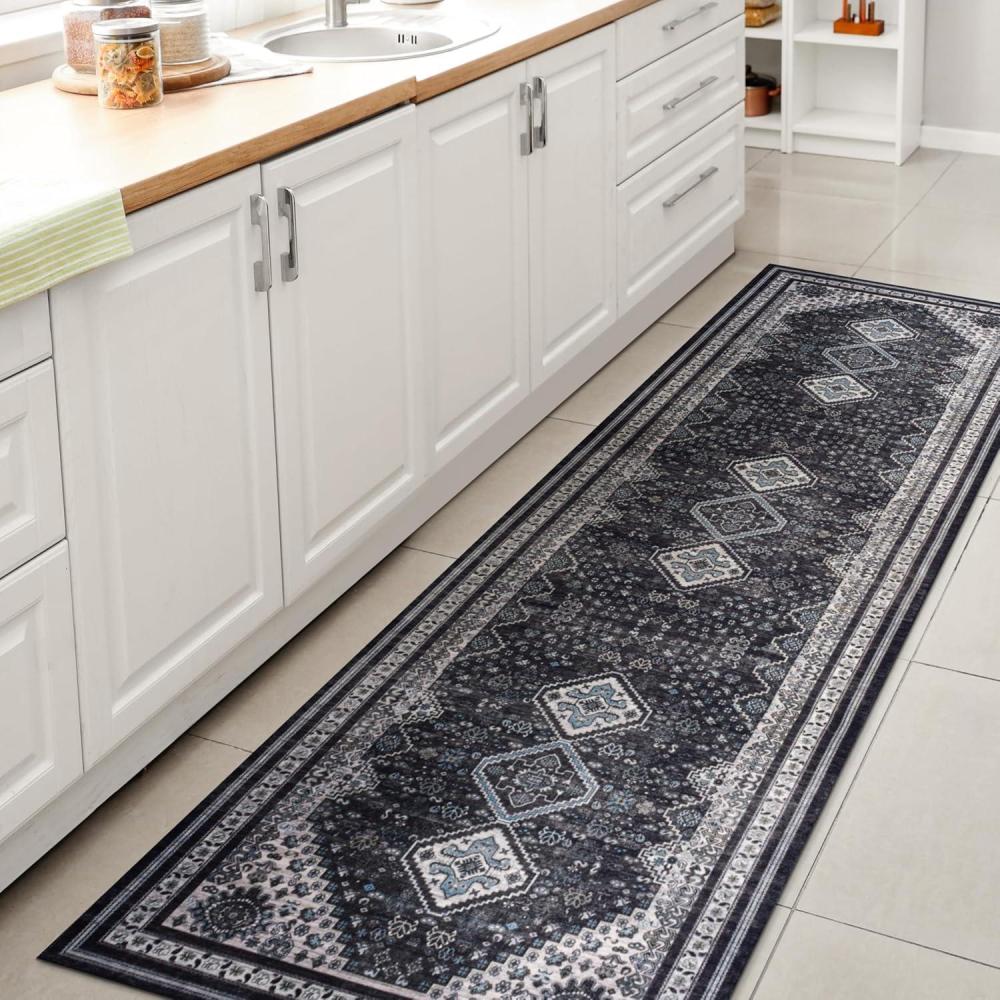 image:imageJONATHAN Y Machine Washable Indoor Area Rug 5X8 TerracottaNavy Dalyan Geometric Medallions for Living Room Bedroom Kitchen Office EasyCleaning PetFriendly NonShedding WSH101A5DalyannavyLight Gray