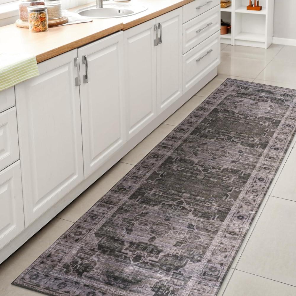 image:imageJONATHAN Y Machine Washable NavyCream Indoor Area Rug 5X8 ft Alanya Ornate Medallion for Living Room Bedroom Kitchen Office EasyCleaning High Traffic PetFriendly NonShedding WSH100A5Alanyadark GreenGray