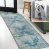 JONATHAN Y Machine Washable Blue Indoor Area Rug 5X8 ft, Regis Bohemian Medallion for Living Room, Bedroom, Kitchen, Office, Easy-Cleaning, High Traffic, Pet-Friendly, Non-Shedding (WSH107A-5)(Regis-teal/Cream)