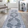 JONATHAN Y Machine Washable Indoor Area Rug 5X8 Dark Gray/Yellow, Wincer Chenille Cottage Medallion for Living Room, Bedroom, Kitchen, Office, Easy-Cleaning, Pet-Friendly, Non-Shedding WSH202C-5(Wincer-gray/Blue/White)