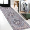 JONATHAN Y Machine Washable Indoor Area Rug 5X8 Terracotta/Navy, Dalyan Geometric Medallions for Living Room, Bedroom, Kitchen, Office, Easy-Cleaning, Pet-Friendly, Non-Shedding WSH101A-5(Maris-blue/Cream)
