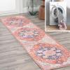 JONATHAN Y Machine Washable Indoor Area Rug 5X8 Terracotta/Navy, Dalyan Geometric Medallions for Living Room, Bedroom, Kitchen, Office, Easy-Cleaning, Pet-Friendly, Non-Shedding WSH101A-5(Maris-terracotta/Navy)