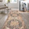 JONATHAN Y Machine Washable Indoor Area Rug 5X8 Terracotta/Navy, Dalyan Geometric Medallions for Living Room, Bedroom, Kitchen, Office, Easy-Cleaning, Pet-Friendly, Non-Shedding WSH101A-5(Chapell-black/Terra)