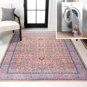 JONATHAN Y Machine Washable Multi Indoor Area Rug 5X8 ft, Kemer for Living Room, Bedroom, Kitchen, Office, Easy-Cleaning, High Traffic, Pet-Friendly, Non-Shedding (WSH104A-5)