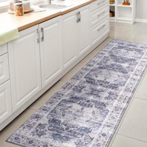 JONATHAN Y Machine Washable Navy/Cream Indoor Area Rug 5X8 ft, Alanya Ornate Medallion for Living Room, Bedroom, Kitchen, Office, Easy-Cleaning, High Traffic, Pet-Friendly, Non-Shedding (WSH100A-5)(Alanya-navy/Cream)