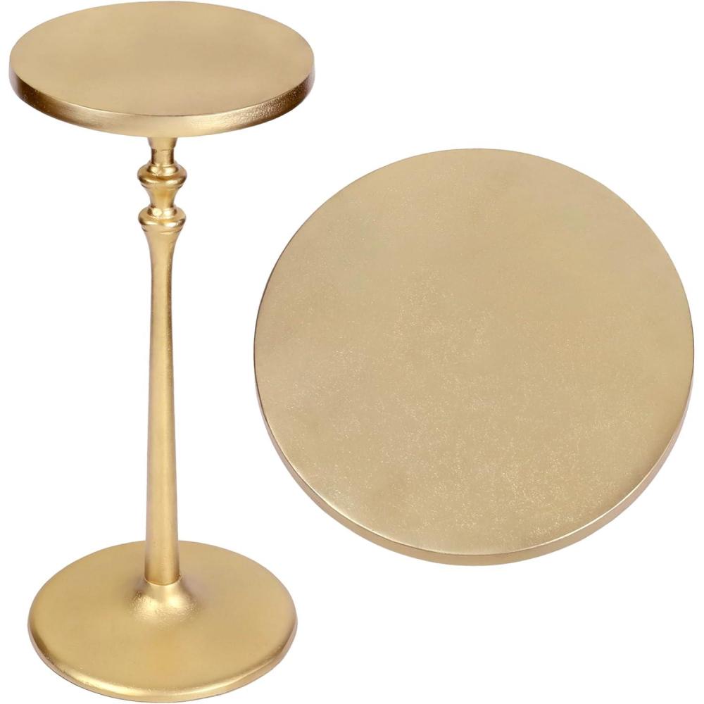 image:imageJONATHAN Y END4000B Lulu 195 Art Deco Classic Pedestal Round Metal Drink Table and Decorative End Table for Living Room Bedroom Office Bathroom BlackGold