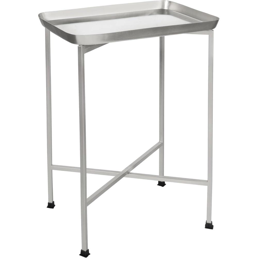 image:imageJONATHAN Y END4006E Sterling 2625 Industrial Classic Metal Foldable Rectangular End Table and Side Table with Mirrored Removable Tray Top for Living Room Bedroom Office Bathroom SilverSilver
