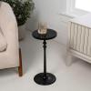 JONATHAN Y END4000B Lulu 19.5″ Art Deco Classic Pedestal Round Metal Drink Table and Decorative End Table for Living Room, Bedroom, Office, Bathroom, Black(Black)