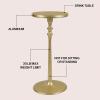 JONATHAN Y END4000B Lulu 19.5″ Art Deco Classic Pedestal Round Metal Drink Table and Decorative End Table for Living Room, Bedroom, Office, Bathroom, Black(Gold)