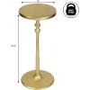 JONATHAN Y END4000B Lulu 19.5″ Art Deco Classic Pedestal Round Metal Drink Table and Decorative End Table for Living Room, Bedroom, Office, Bathroom, Black(Gold)