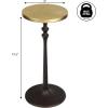 JONATHAN Y END4000B Lulu 19.5″ Art Deco Classic Pedestal Round Metal Drink Table and Decorative End Table for Living Room, Bedroom, Office, Bathroom, Black(Oil Rubbed Bronze/Gold)