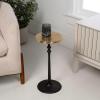 JONATHAN Y END4000B Lulu 19.5″ Art Deco Classic Pedestal Round Metal Drink Table and Decorative End Table for Living Room, Bedroom, Office, Bathroom, Black(Oil Rubbed Bronze/Gold)