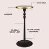 JONATHAN Y END4000B Lulu 19.5″ Art Deco Classic Pedestal Round Metal Drink Table and Decorative End Table for Living Room, Bedroom, Office, Bathroom, Black(Oil Rubbed Bronze/Gold)