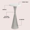 JONATHAN Y END4003A Ziggy 22″ Contemporary Designer Metal Drink Table and Decorative End Table with White Marble Round Top and Cone Pedestal Base for Living Room, Bedroom, Office, Antique Nickel(Antique Nickel)