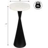 JONATHAN Y END4003A Ziggy 22″ Contemporary Designer Metal Drink Table and Decorative End Table with White Marble Round Top and Cone Pedestal Base for Living Room, Bedroom, Office, Antique Nickel(Antique Black)