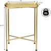 JONATHAN Y END4006E Sterling 26.25″ Industrial Classic Metal Foldable Rectangular End Table and Side Table with Mirrored Removable Tray Top for Living Room, Bedroom, Office, Bathroom, Silver(Gold)