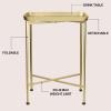 JONATHAN Y END4006E Sterling 26.25″ Industrial Classic Metal Foldable Rectangular End Table and Side Table with Mirrored Removable Tray Top for Living Room, Bedroom, Office, Bathroom, Silver(Gold)