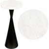 JONATHAN Y END4003A Ziggy 22″ Contemporary Designer Metal Drink Table and Decorative End Table with White Marble Round Top and Cone Pedestal Base for Living Room, Bedroom, Office, Antique Nickel(Antique Black)