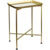 JONATHAN Y END4006E Sterling 26.25″ Industrial Classic Metal Foldable Rectangular End Table and Side Table with Mirrored Removable Tray Top for Living Room, Bedroom, Office, Bathroom, Silver(Gold)