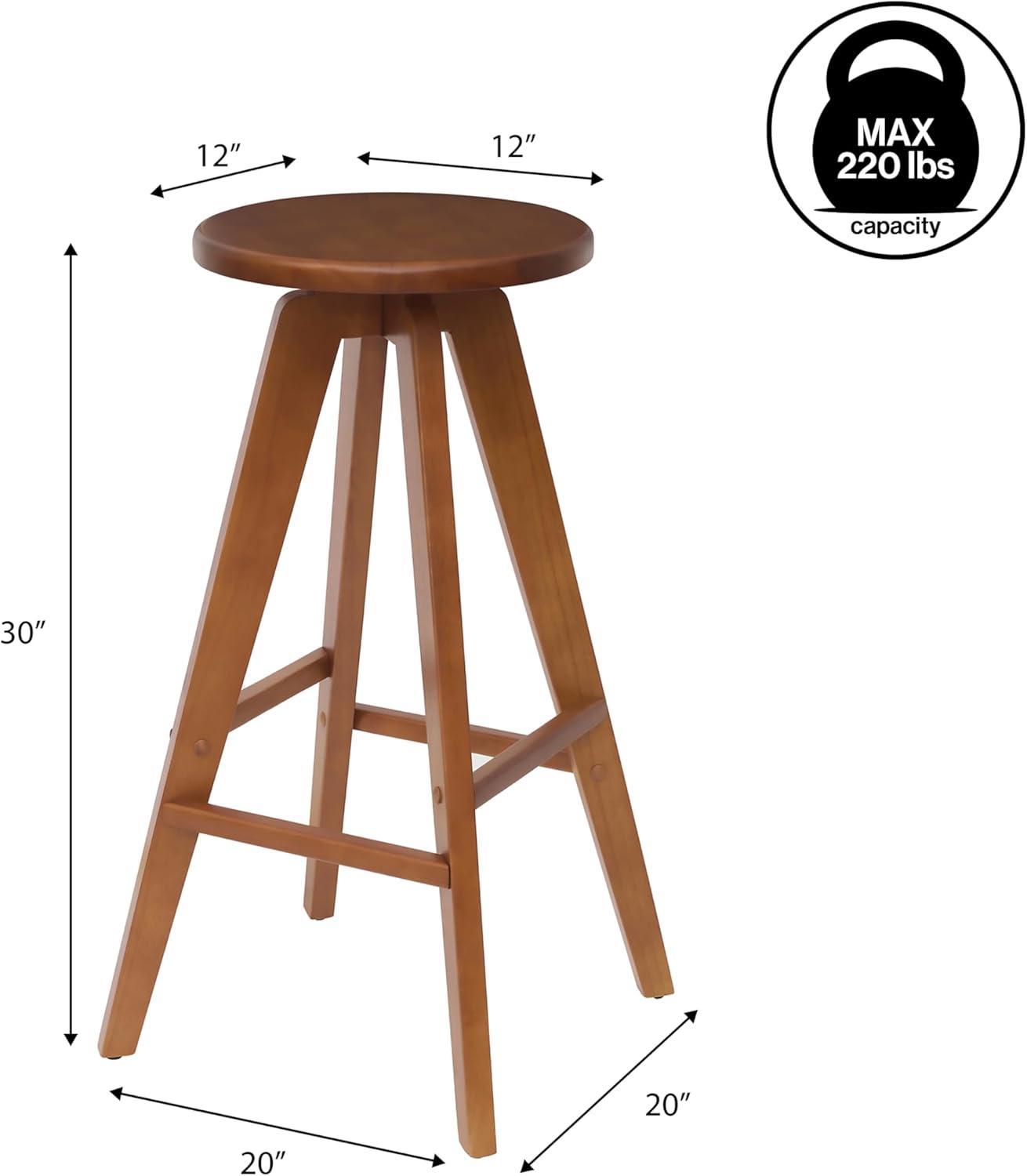 image:imageJONATHAN Y CSL2001A Ceren 255 MidCentury Industrial Round Solid Wood Backless Counter Stool for Home Kitchen Dining Room Workspaces Cafes and Resturants NaturalWalnut Brown