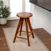 JONATHAN Y CSL2001A Ceren 25.5″ MidCentury Industrial Round Solid Wood Backless Counter Stool for Home, Kitchen, Dining Room, Workspaces, Cafes and Resturants, Natural(Walnut Brown)