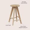 JONATHAN Y CSL2001A Ceren 25.5″ MidCentury Industrial Round Solid Wood Backless Counter Stool for Home, Kitchen, Dining Room, Workspaces, Cafes and Resturants, Natural(Natural)