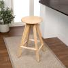 JONATHAN Y CSL2001A Ceren 25.5″ MidCentury Industrial Round Solid Wood Backless Counter Stool for Home, Kitchen, Dining Room, Workspaces, Cafes and Resturants, Natural(Natural)