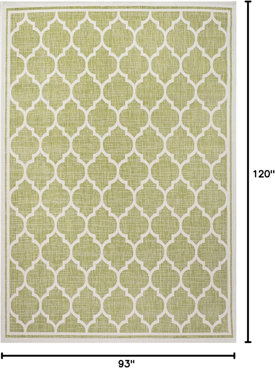 image:imageJONATHAN Y Moroccan Trellis Indoor Outdoor Area Rug 3X5 EspressoTaupe Trebol Textured Weave for Backyard Patio Porch EasyCleaning High Traffic PetFriendly NonShedding SMB109B3GreenCream