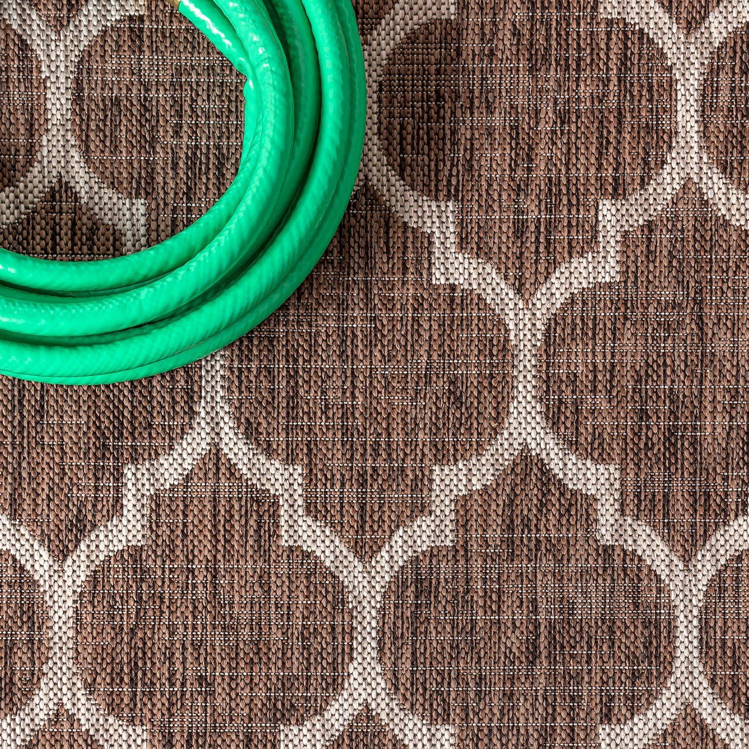 image:imageJONATHAN Y Moroccan Trellis Indoor Outdoor Area Rug 3X5 EspressoTaupe Trebol Textured Weave for Backyard Patio Porch EasyCleaning High Traffic PetFriendly NonShedding SMB109B3EspressoTaupe