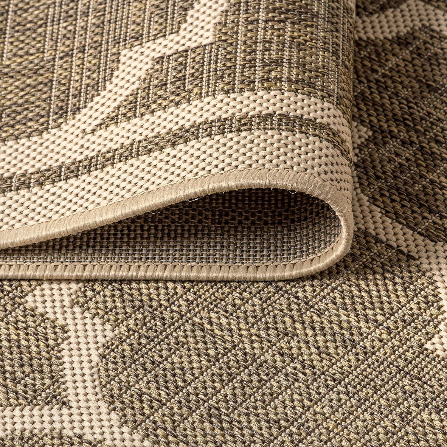 image:imageJONATHAN Y Moroccan Trellis Indoor Outdoor Area Rug 3X5 EspressoTaupe Trebol Textured Weave for Backyard Patio Porch EasyCleaning High Traffic PetFriendly NonShedding SMB109B3BrownBeige