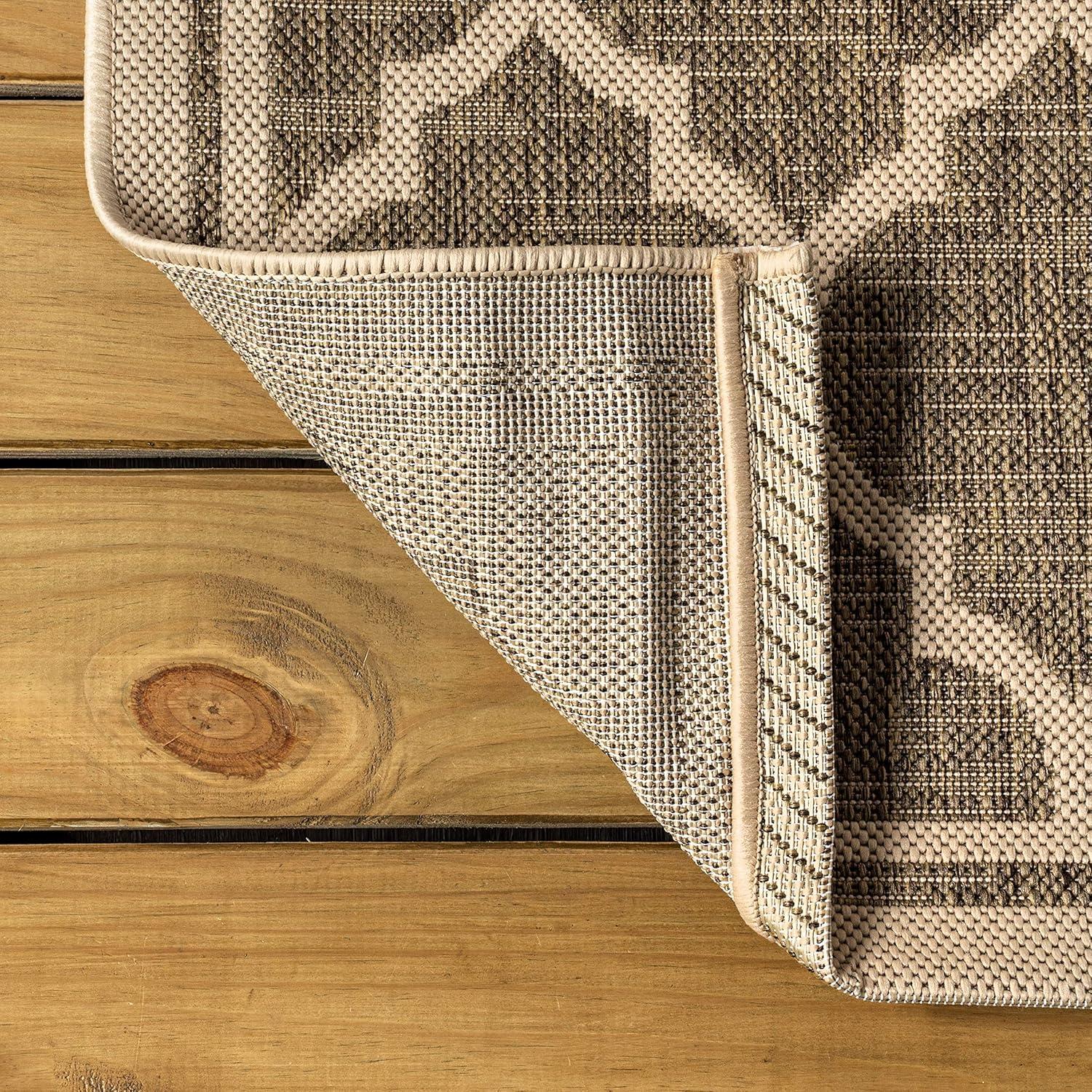 image:imageJONATHAN Y Moroccan Trellis Indoor Outdoor Area Rug 3X5 EspressoTaupe Trebol Textured Weave for Backyard Patio Porch EasyCleaning High Traffic PetFriendly NonShedding SMB109B3BrownBeige