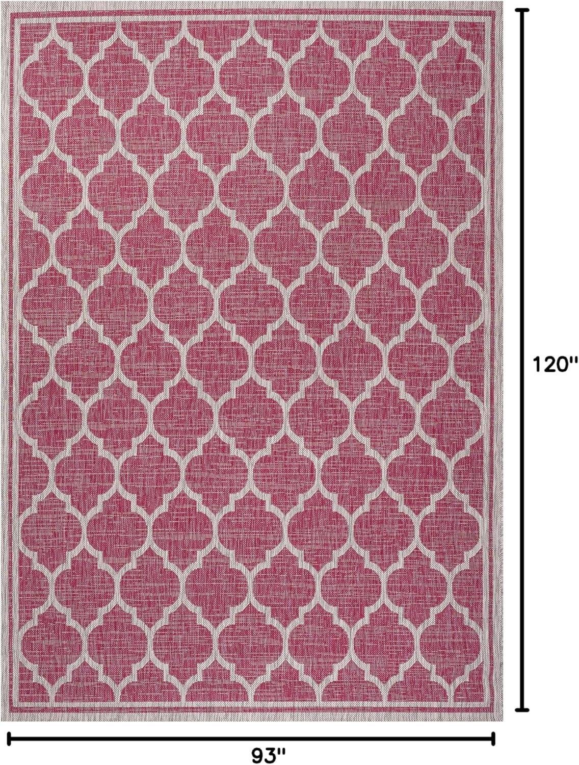 image:imageJONATHAN Y Moroccan Trellis Indoor Outdoor Area Rug 3X5 EspressoTaupe Trebol Textured Weave for Backyard Patio Porch EasyCleaning High Traffic PetFriendly NonShedding SMB109B3FuchsiaLight Gray