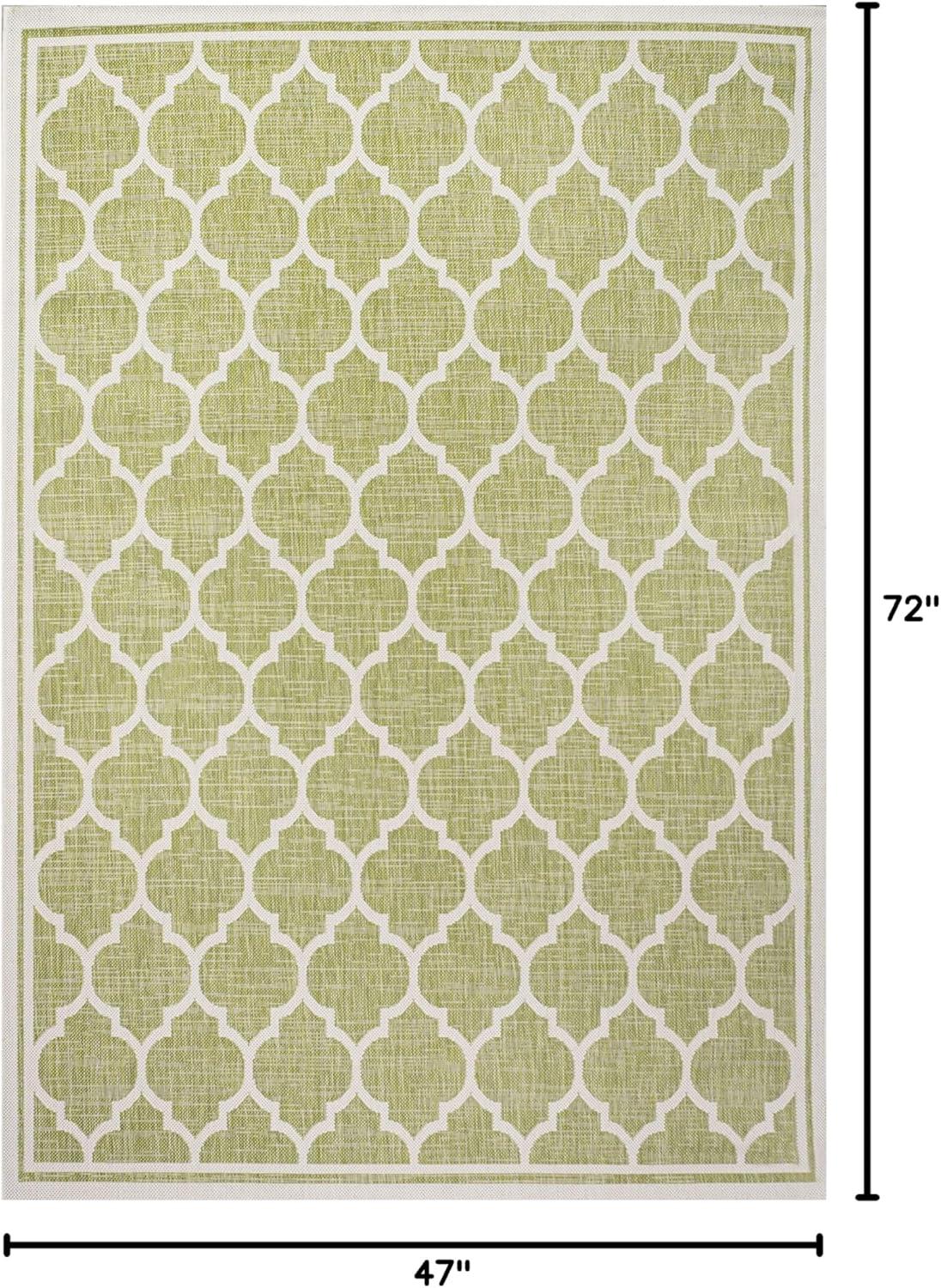 image:imageJONATHAN Y Moroccan Trellis Indoor Outdoor Area Rug 3X5 EspressoTaupe Trebol Textured Weave for Backyard Patio Porch EasyCleaning High Traffic PetFriendly NonShedding SMB109B3GreenCream