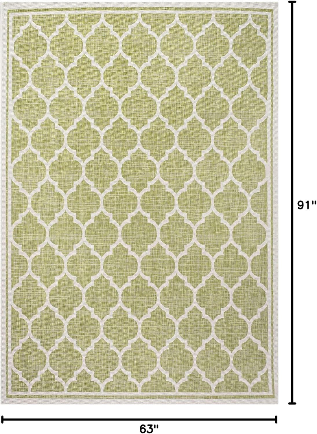 image:imageJONATHAN Y Moroccan Trellis Indoor Outdoor Area Rug 3X5 EspressoTaupe Trebol Textured Weave for Backyard Patio Porch EasyCleaning High Traffic PetFriendly NonShedding SMB109B3GreenCream