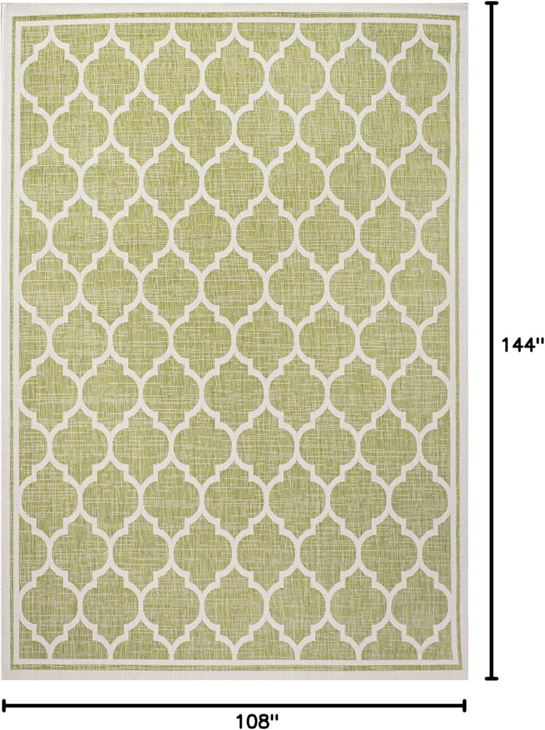 image:imageJONATHAN Y Moroccan Trellis Indoor Outdoor Area Rug 3X5 EspressoTaupe Trebol Textured Weave for Backyard Patio Porch EasyCleaning High Traffic PetFriendly NonShedding SMB109B3GreenCream