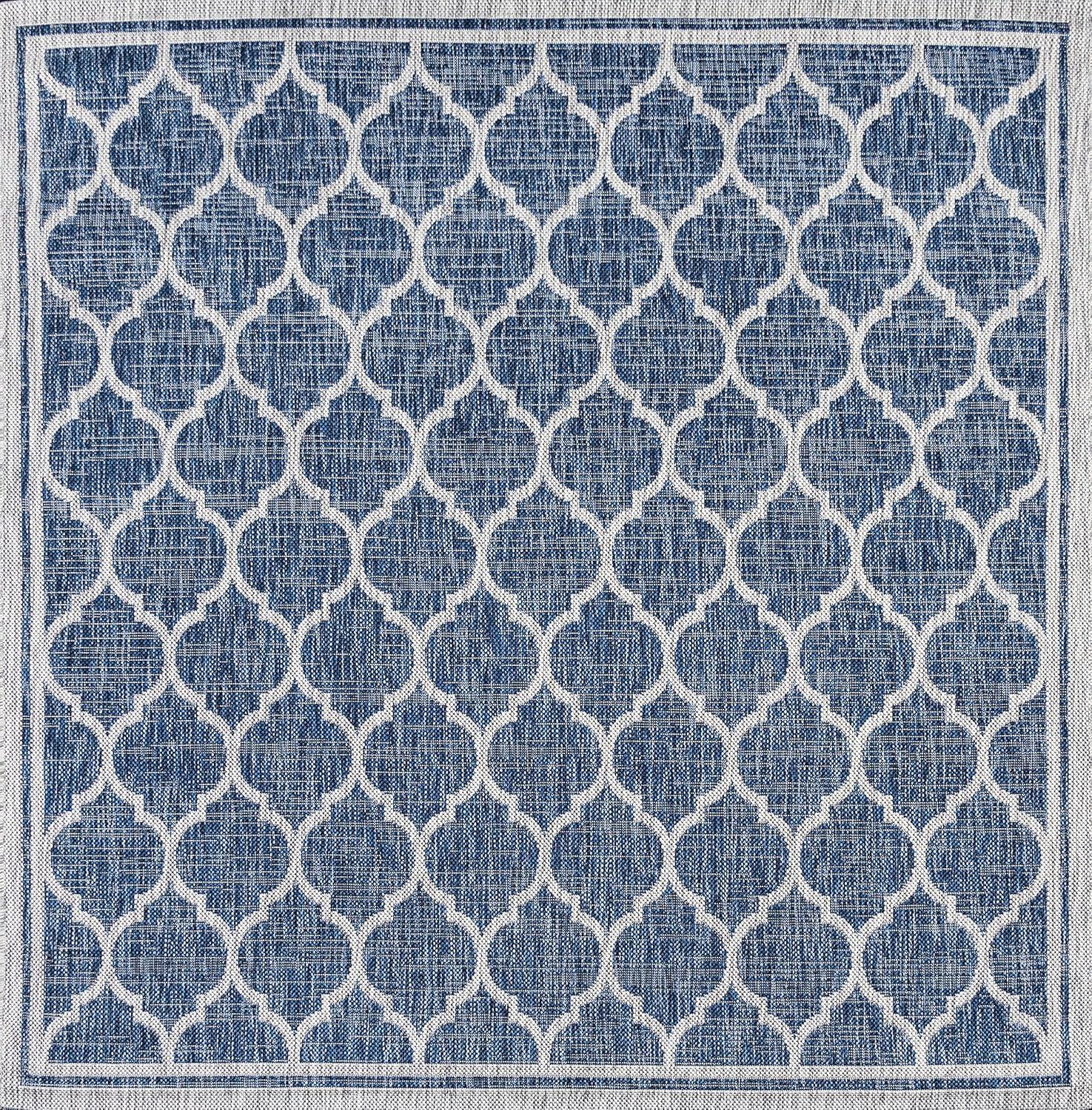 image:imageJONATHAN Y Moroccan Trellis Indoor Outdoor Area Rug 3X5 EspressoTaupe Trebol Textured Weave for Backyard Patio Porch EasyCleaning High Traffic PetFriendly NonShedding SMB109B3NavyGray
