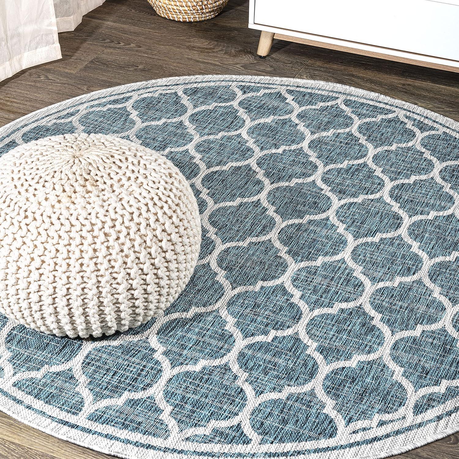 image:imageJONATHAN Y Moroccan Trellis Indoor Outdoor Area Rug 3X5 EspressoTaupe Trebol Textured Weave for Backyard Patio Porch EasyCleaning High Traffic PetFriendly NonShedding SMB109B3TealGray