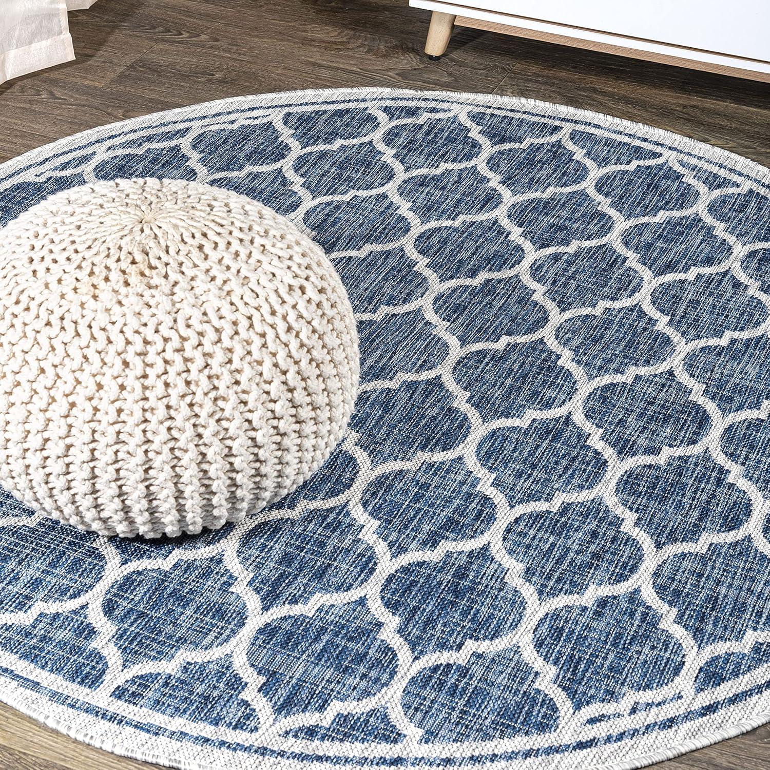 image:imageJONATHAN Y Moroccan Trellis Indoor Outdoor Area Rug 3X5 EspressoTaupe Trebol Textured Weave for Backyard Patio Porch EasyCleaning High Traffic PetFriendly NonShedding SMB109B3NavyGray
