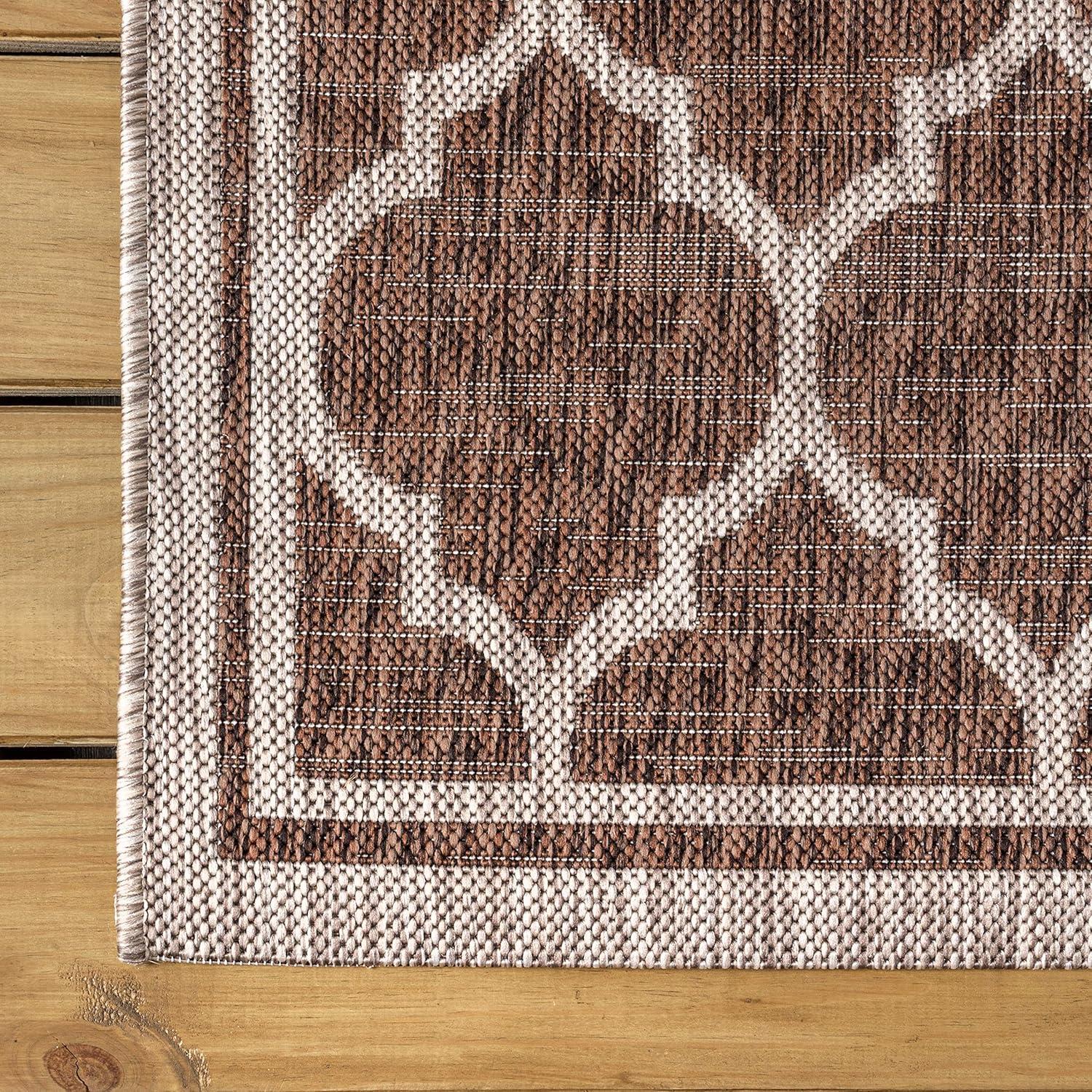 image:imageJONATHAN Y Moroccan Trellis Indoor Outdoor Area Rug 3X5 EspressoTaupe Trebol Textured Weave for Backyard Patio Porch EasyCleaning High Traffic PetFriendly NonShedding SMB109B3EspressoTaupe