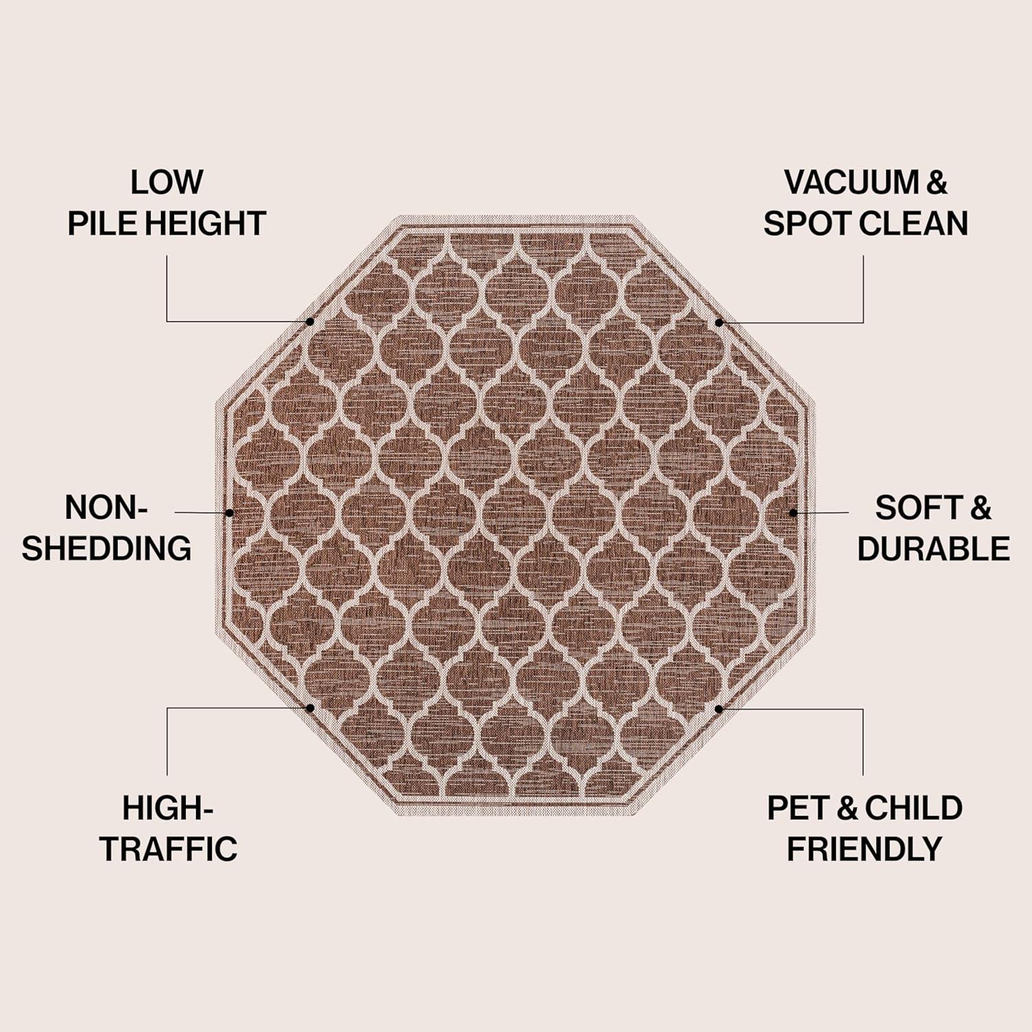 image:imageJONATHAN Y Moroccan Trellis Indoor Outdoor Area Rug 3X5 EspressoTaupe Trebol Textured Weave for Backyard Patio Porch EasyCleaning High Traffic PetFriendly NonShedding SMB109B3EspressoTaupe