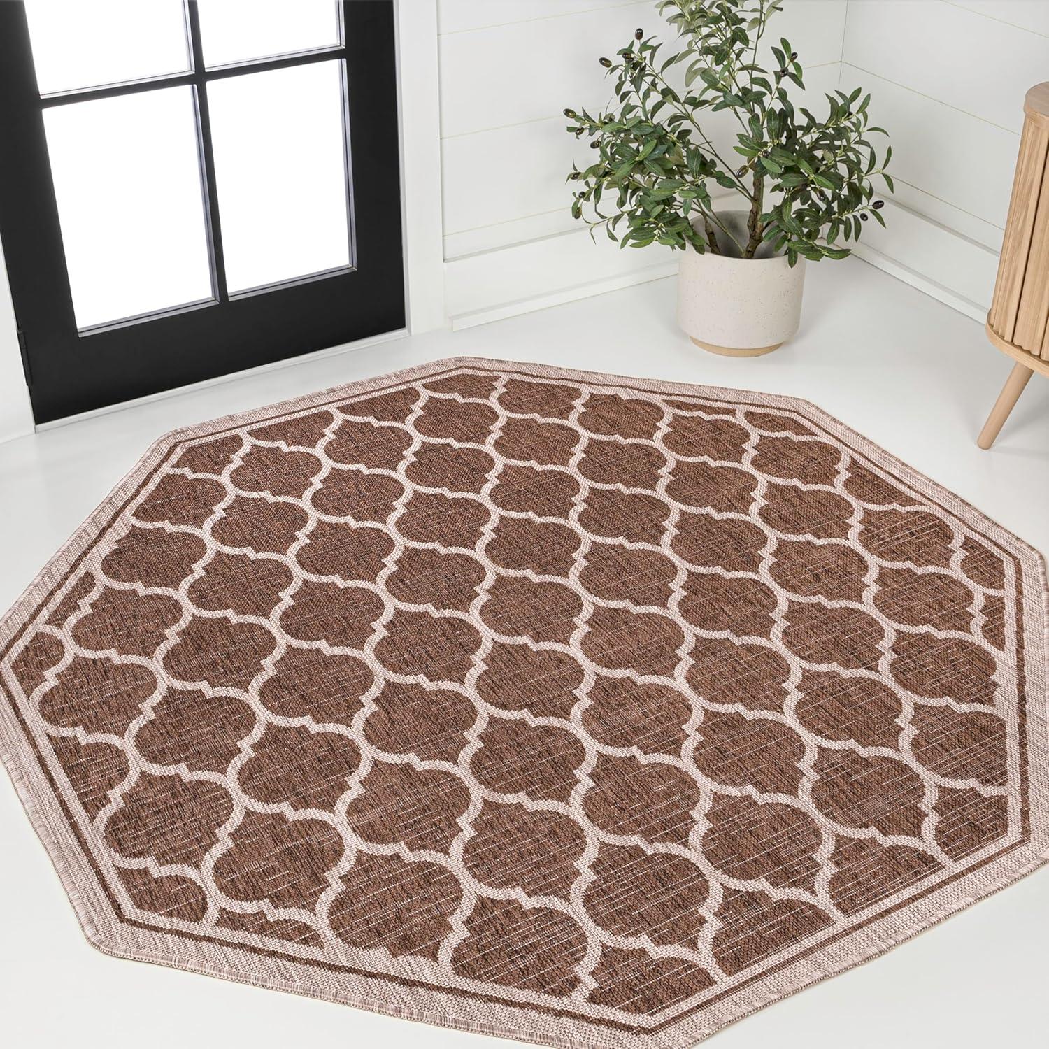 image:imageJONATHAN Y Moroccan Trellis Indoor Outdoor Area Rug 3X5 EspressoTaupe Trebol Textured Weave for Backyard Patio Porch EasyCleaning High Traffic PetFriendly NonShedding SMB109B3EspressoTaupe