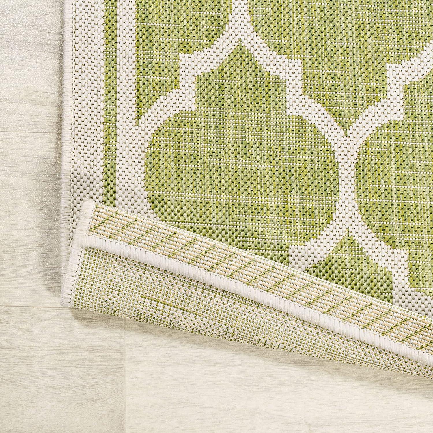 image:imageJONATHAN Y Moroccan Trellis Indoor Outdoor Area Rug 3X5 EspressoTaupe Trebol Textured Weave for Backyard Patio Porch EasyCleaning High Traffic PetFriendly NonShedding SMB109B3GreenCream