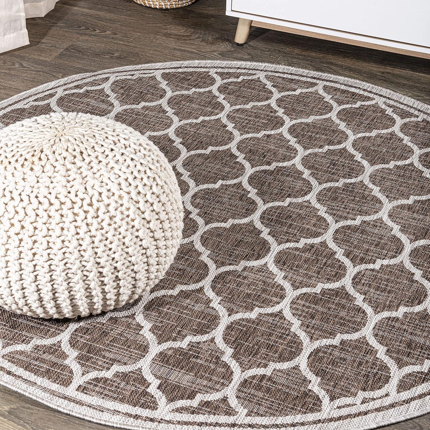 image:imageJONATHAN Y Moroccan Trellis Indoor Outdoor Area Rug 3X5 EspressoTaupe Trebol Textured Weave for Backyard Patio Porch EasyCleaning High Traffic PetFriendly NonShedding SMB109B3EspressoTaupe