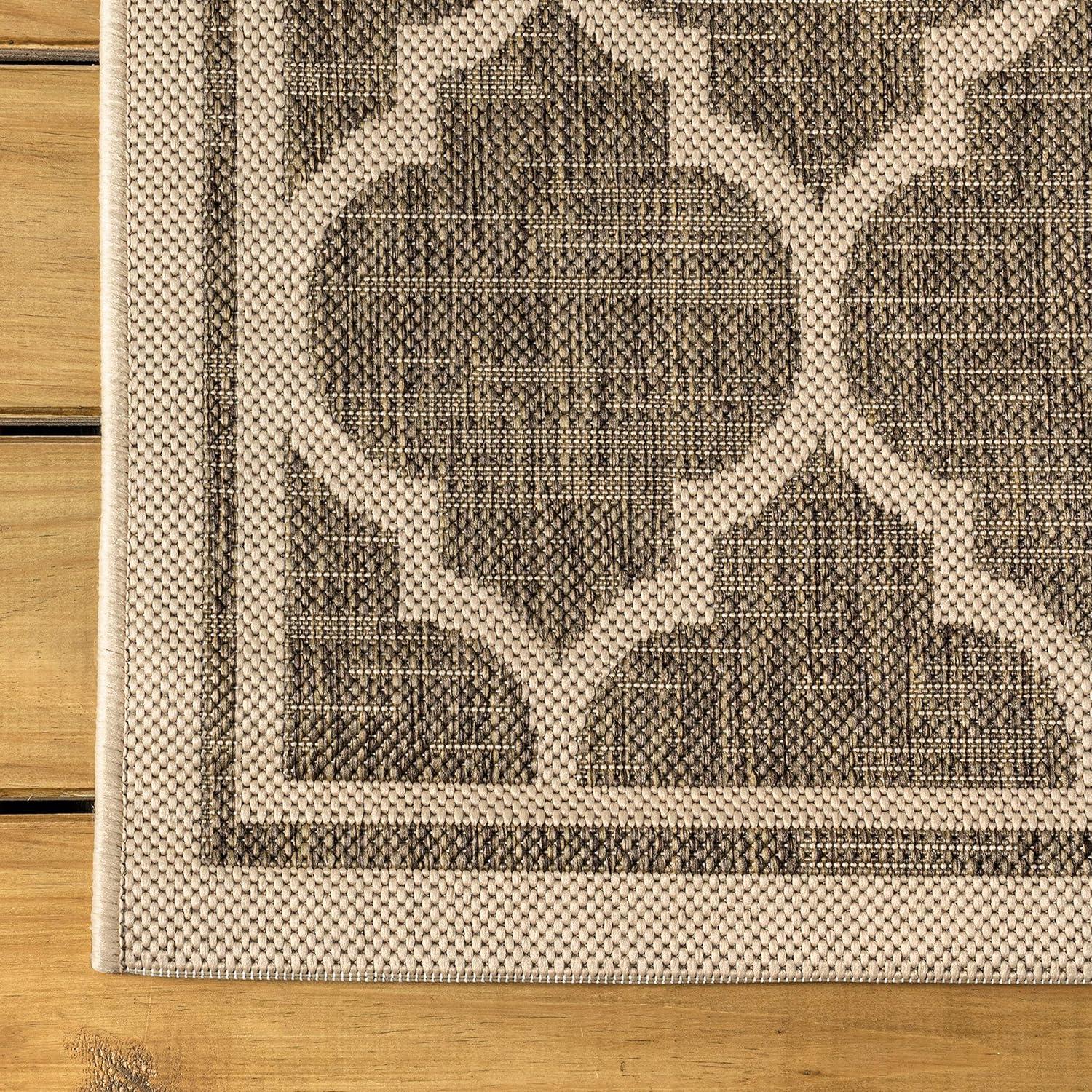 image:imageJONATHAN Y Moroccan Trellis Indoor Outdoor Area Rug 3X5 EspressoTaupe Trebol Textured Weave for Backyard Patio Porch EasyCleaning High Traffic PetFriendly NonShedding SMB109B3BrownBeige
